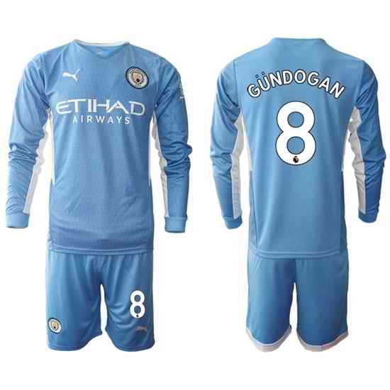 Men Manchester City Long Sleeve Soccer Jerseys 513